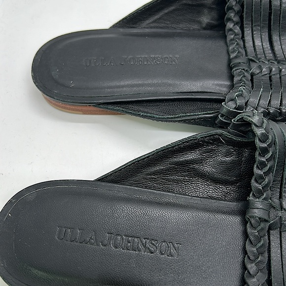 Ulla Johnson Black Leather Pointed Toe Mules Slides Shoes **Sz 40/US 10** 🌺🌺 - Picture 4 of 7